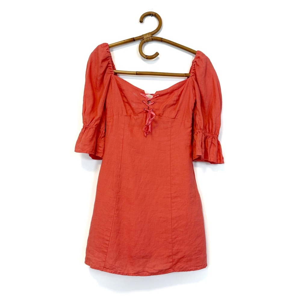 Aritzia | Wilfred | Stanza Linen Mini‎ Dress in Fresco Pink Size XS